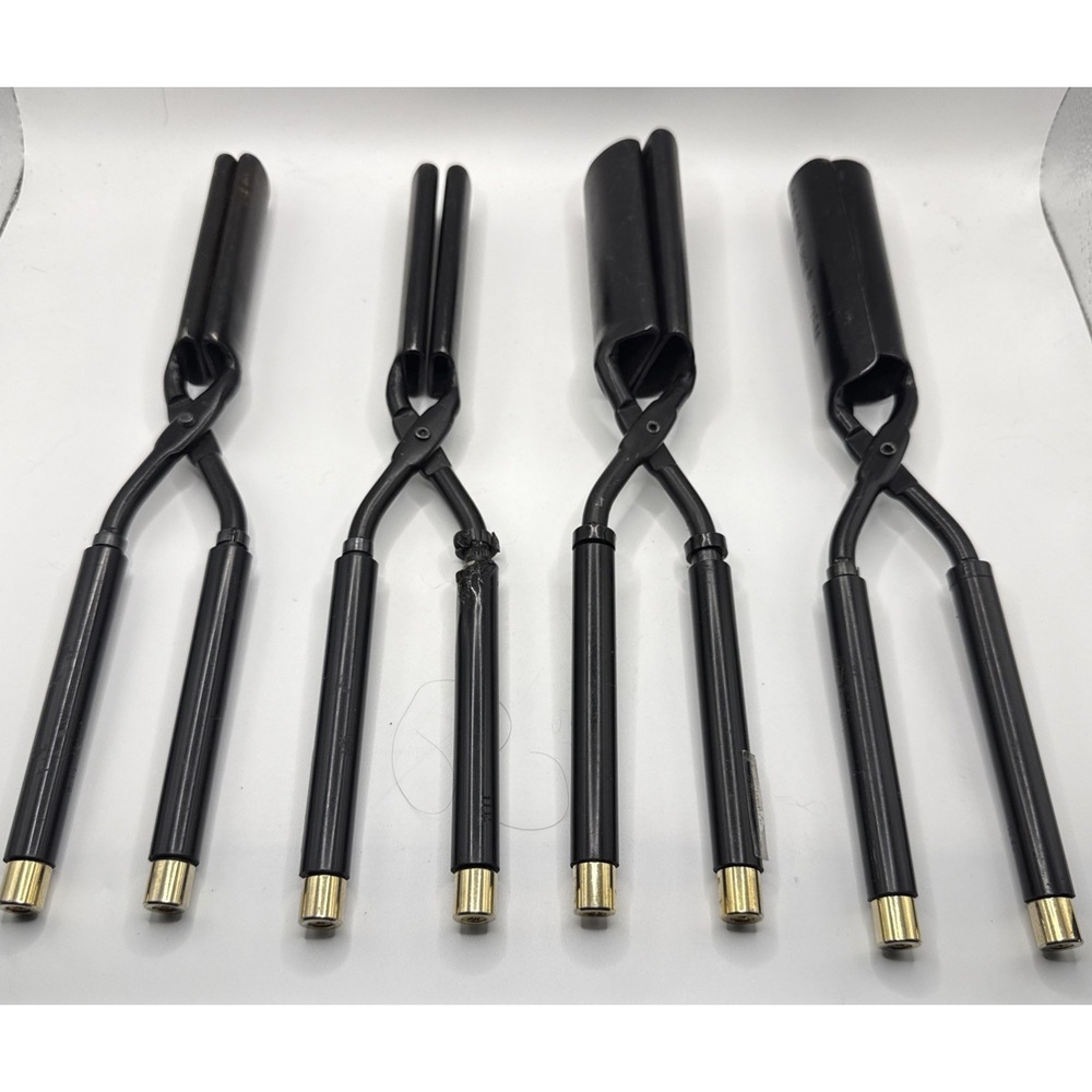 4- Vintage Metal Hair Curling Irons Assorted Lot Salon Hair Stylist READ